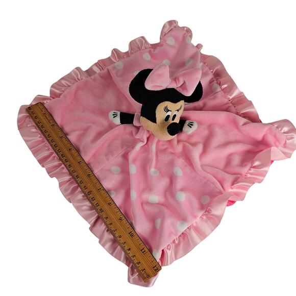 Disney Baby Minnie Mouse Lovey Pink Polka Dot Security Blanket 2012 Plush - Picture 2 of 11